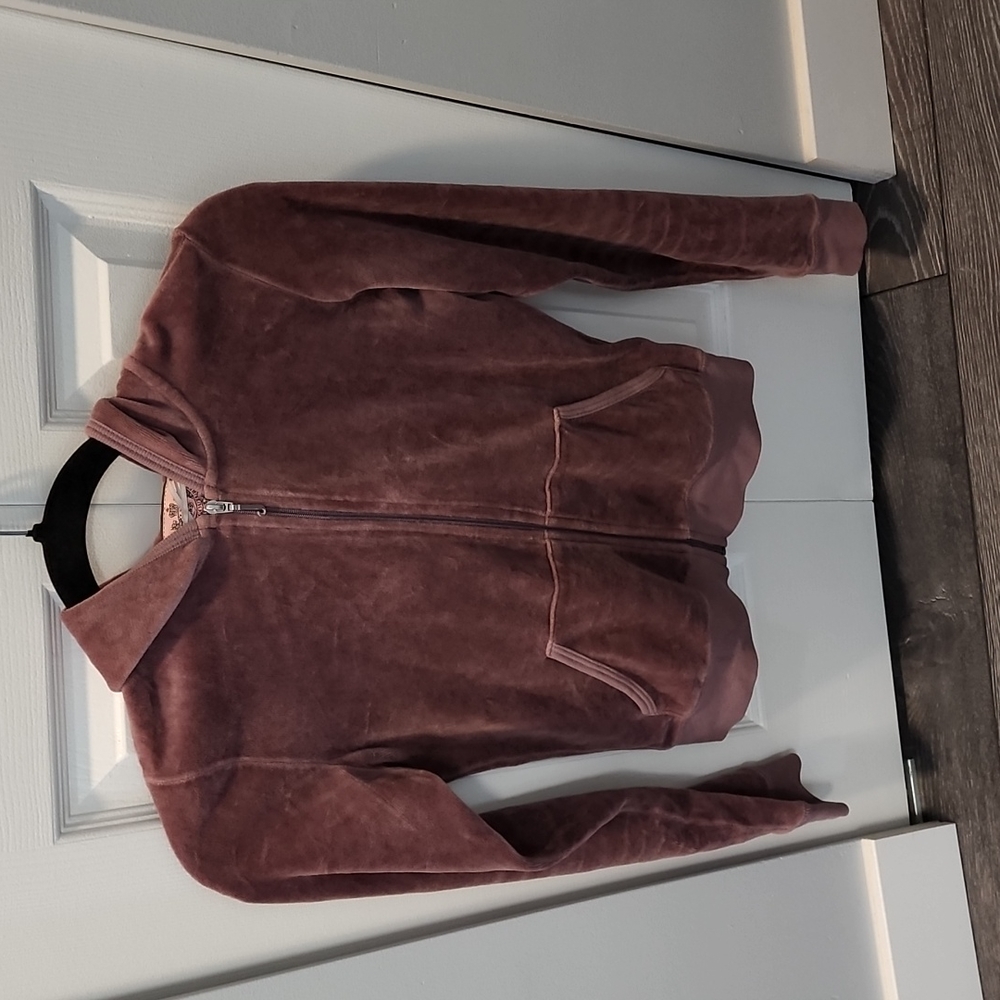 JUICY COUTURE VELOUR HOODIE SIZE SMALL IN PINKISH PURPLE